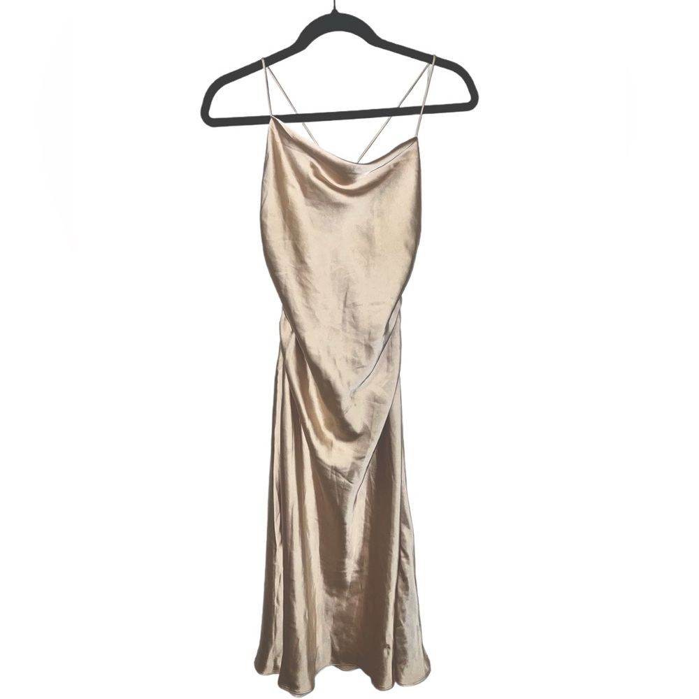 Anthropology Silk Scoop Back Dress
